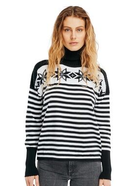 Dale of Norway Mt. Rossnos Merino Wool Striped Turtleneck Sweater - #248